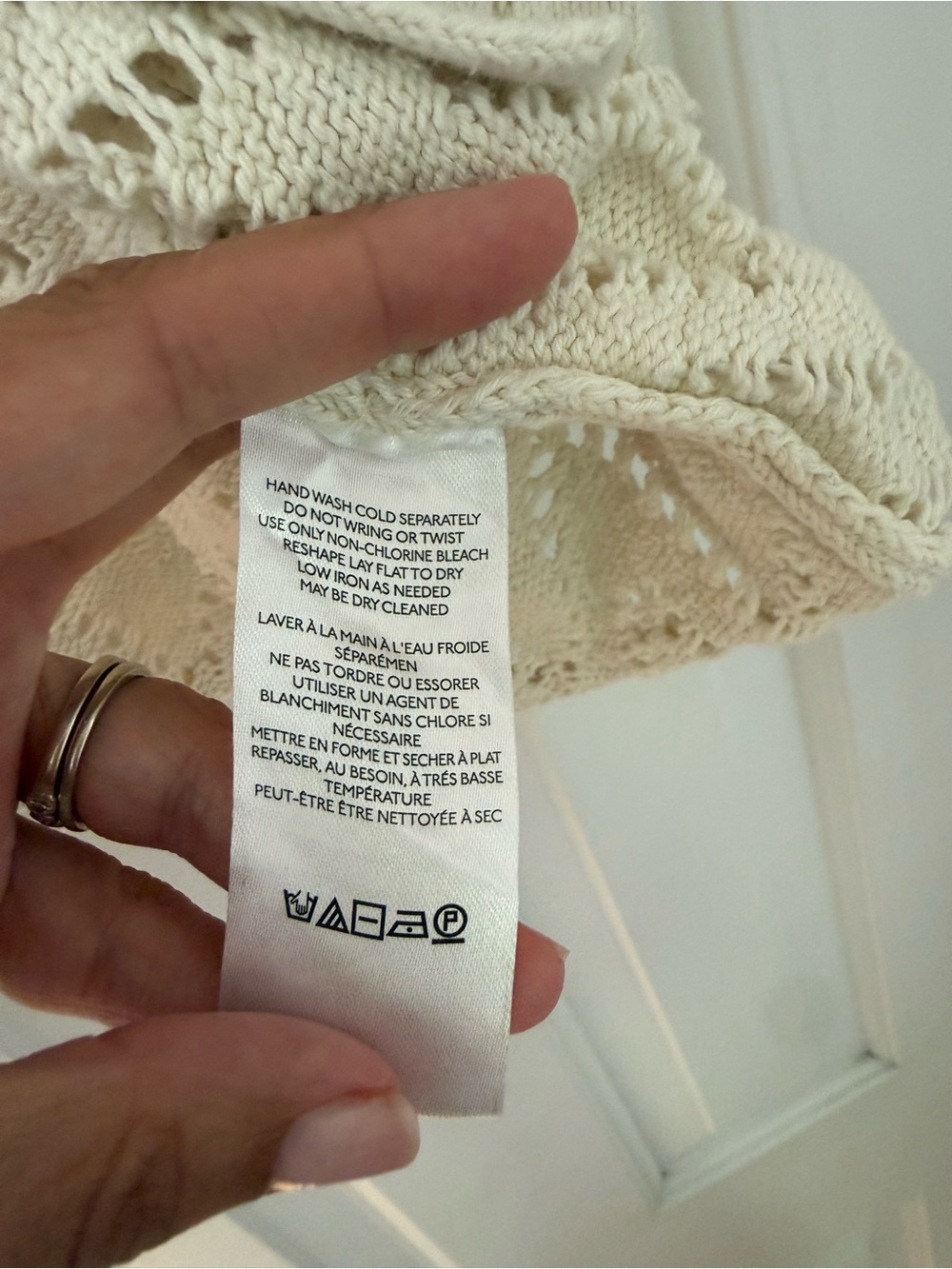 BDG urban outfitters Cream Open-Knit Short Sleeve Sweater - Picture 2 of 3